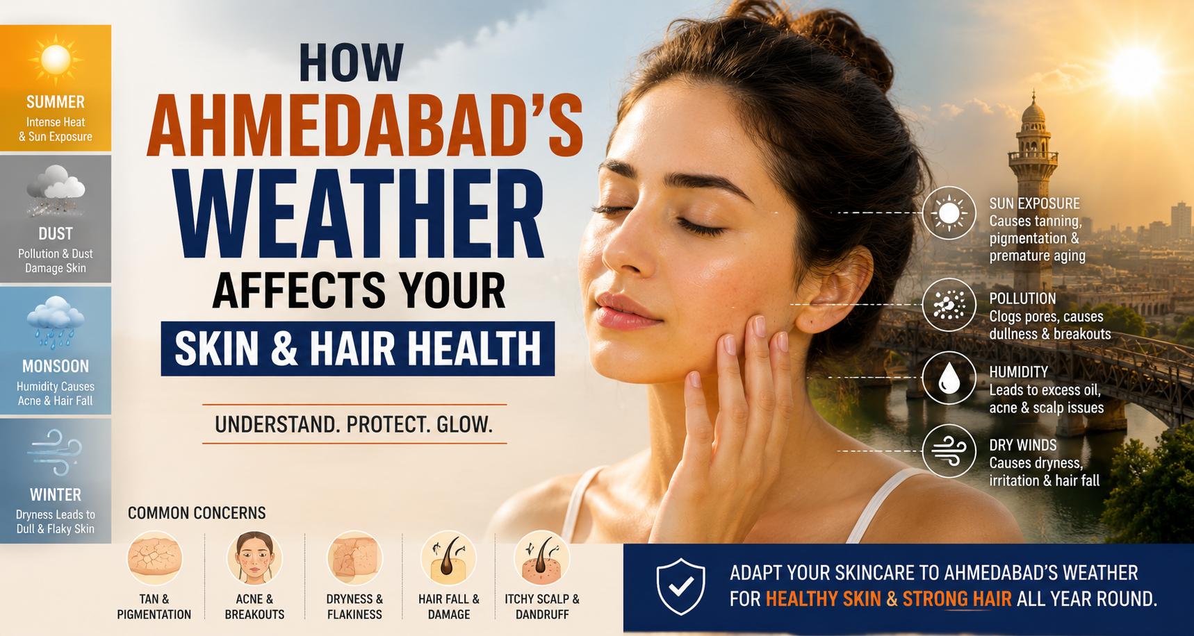 Ahmedabad Weather Affects Your Skin & Hair Health